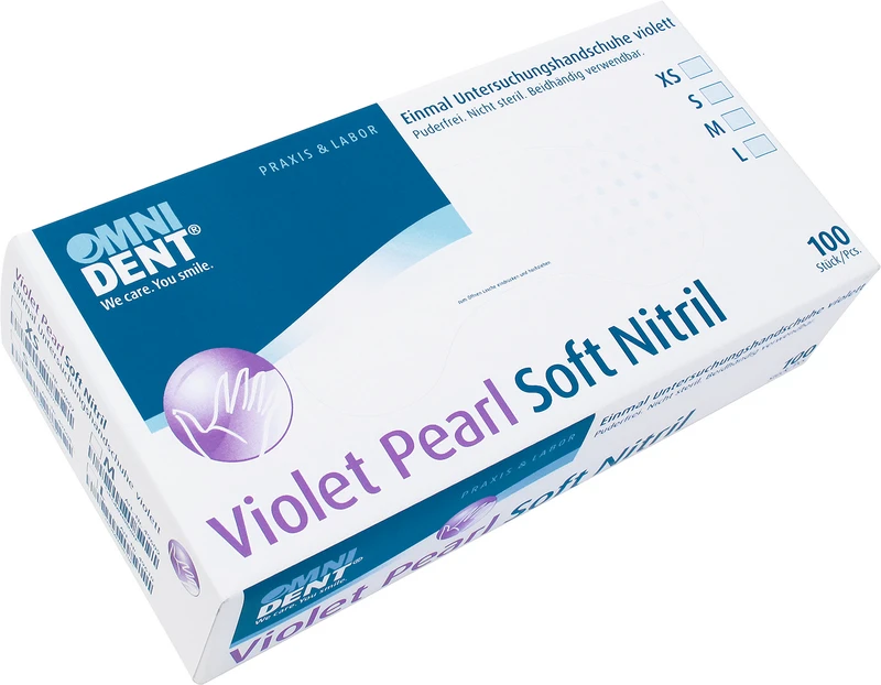 49609 - Violet Pearl Soft Nitril - Packung 100 Stück puderfrei, violett, M