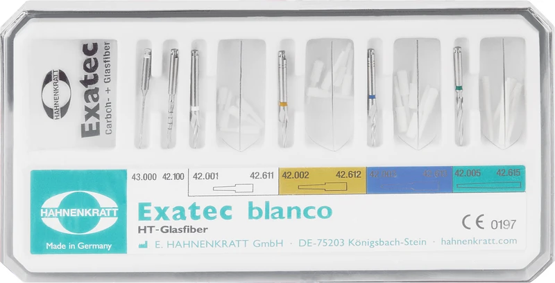 Standard Set 2 Kanalerweiterer, 4 Kalibrierbohrer, 16 Wurzelstifte, Messschablone, Box leer