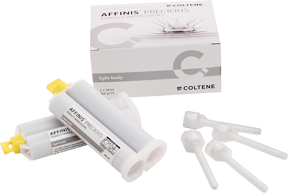 62593 - AFFINIS® PRECIOUS - Packung 2 x 50 ml Kartusche light body, 12 Mixing Tips