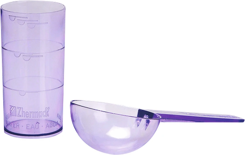 Packung 1 Löffel lila, 1 Messbecher lila Packung 1 Löffel lila, 1 Messbecher lila