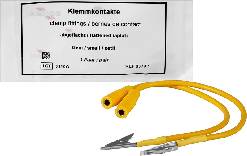 Packung 2 Stück inklusive Kabel, gelb, abgeflacht, klein Packung 2 Stück inklusive Kabel, gelb, abgeflacht, klein