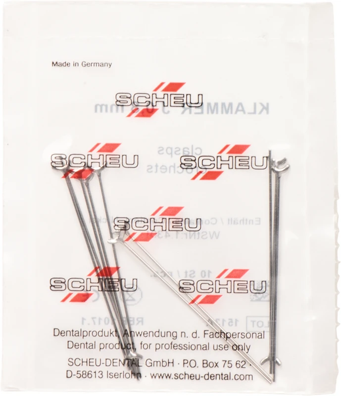 Packung 10 J-Klammern, gerade, Ø 0,8 mm