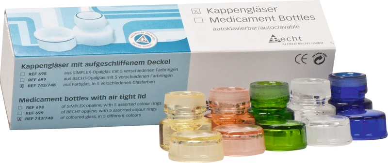 Sortiment 5 Stück sortiert (klar, gelb, rosalin, grün, blau)