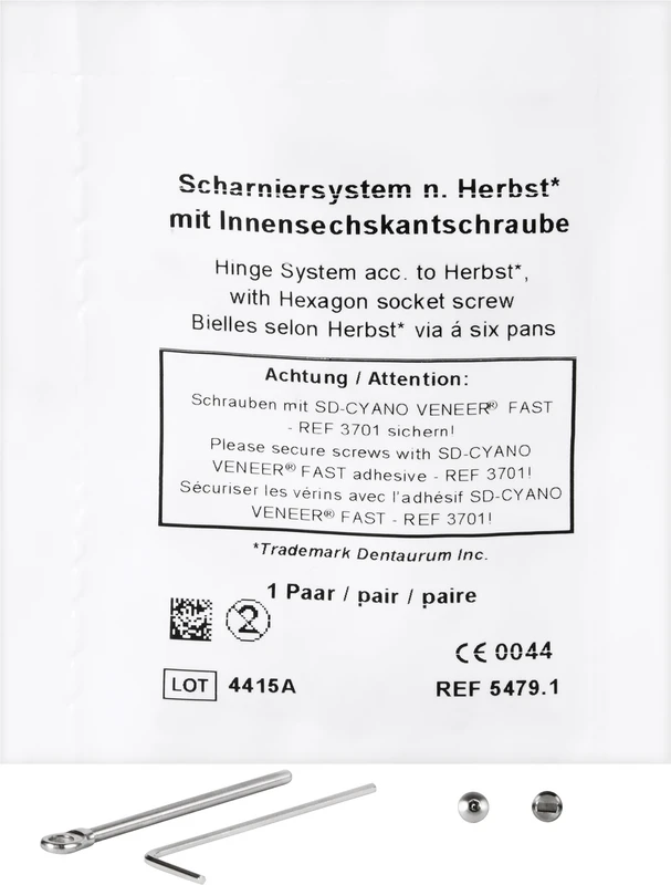 Packung 1 Paar Scharniere, 4 Paar Befestigungsteile mit Innensechskantschrauben Packung 1 Paar Scharniere, 4 Paar Befestigungsteile mit Innensechskantschrauben