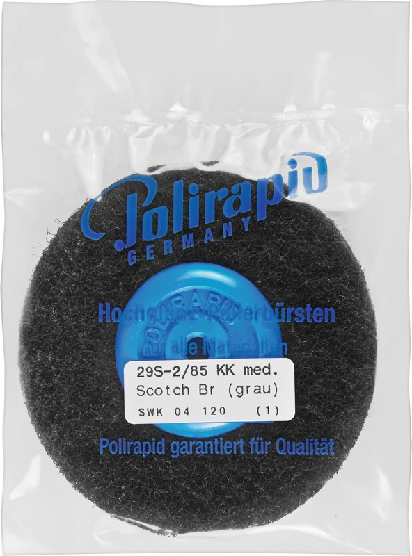 Stück mit Kunststoffkern, 2 Scheiben 3M Scotch-Brite grau mittel, Ø 85 mm