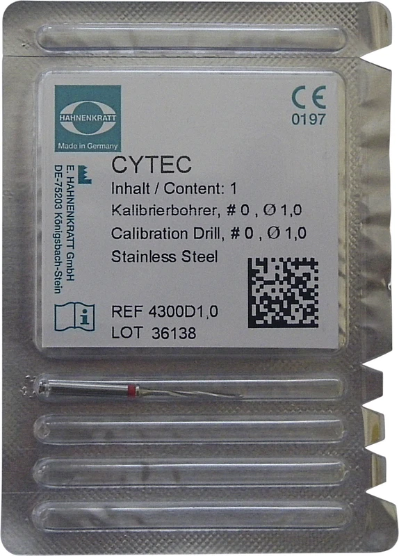 202001 - Cytec Kalibrierbohrer - Stück rot Ø1 mm