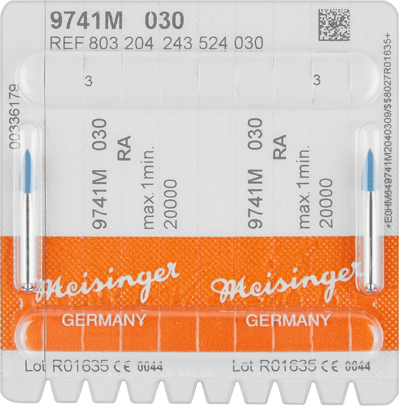 Packung 2 Stück blau mittel, FG, Figur 243, 7,5 mm, ISO 030