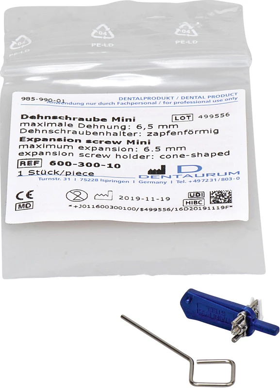 Stück Schraube mini, Maximale Dehnung 6,5 mm
