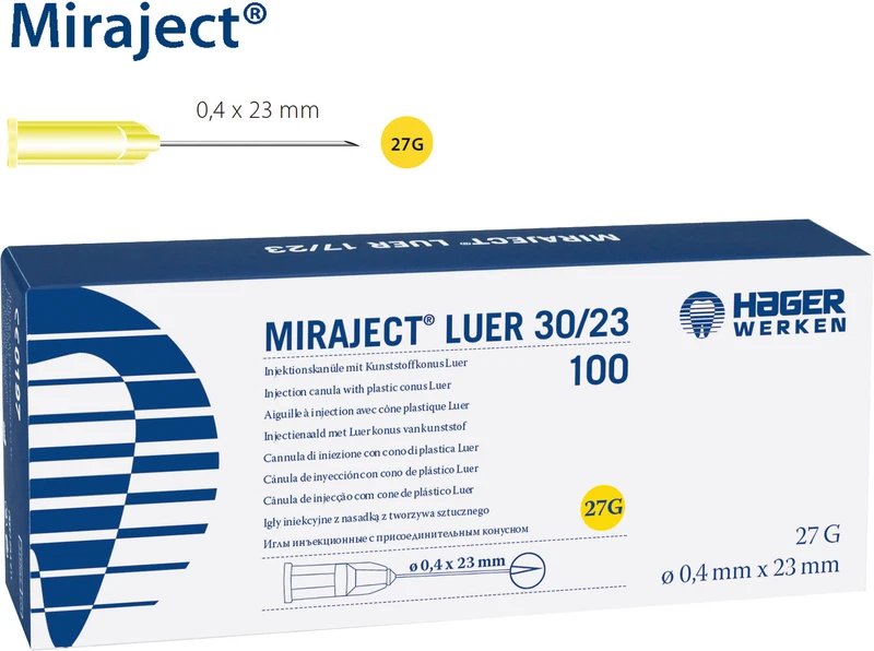 Packung 100 Stück gelb, G27 Ø 0,4 x 23mm Packung 100 Stück gelb, G27 Ø 0,4 x 23mm