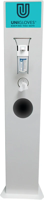 212242 - UNIGLOVES® Hygienetower Maxi - Stück 1 Tower inklusive 1 Langarmspender 500 ml, 160 cm x 30 cm x 30 cm