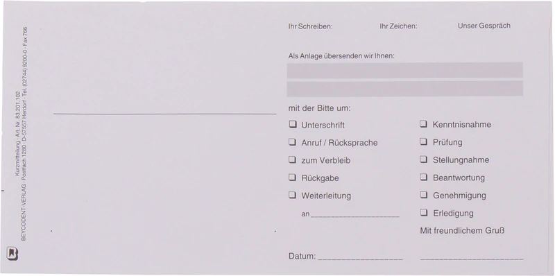 Packung 100 Stück 21 cm x 10,5 cm, 1-fach