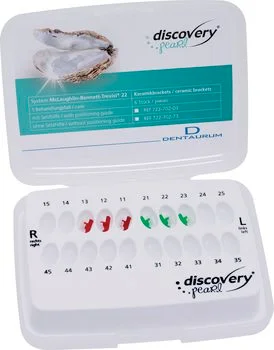 220855 - discovery® pearl Keramikbrackets - Packung 6 Stück mit Häkchen auf 3er