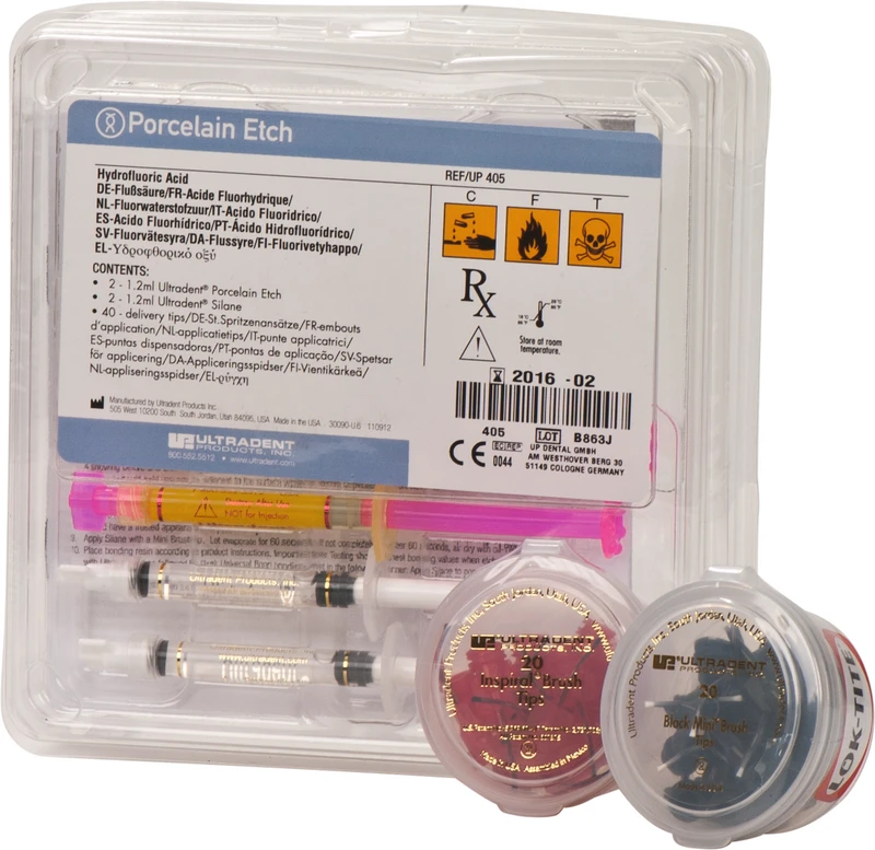 Kit 2 x 1,2 ml Etch, 2 x 1,2 ml Silane, 40 Tips
