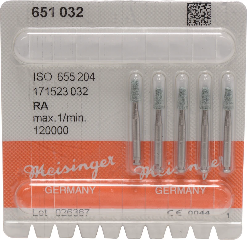 Packung 5 Stück grün mittel, RA, Figur 171, 6 mm, ISO 032 Packung 5 Stück grün mittel, RA, Figur 171, 6 mm, ISO 032