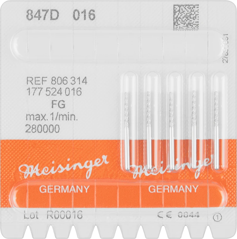 Packung 5 Stück blau mittel, FG, Figur 177, 9,5 mm, ISO 016 Packung 5 Stück blau mittel, FG, Figur 177, 9,5 mm, ISO 016