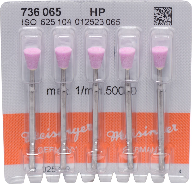 82315 - Keramische Schleifer 736 - Packung 5 Stück rosa grob, HP, Figur 012, 6,5 mm, ISO 065 82315 - Keramische Schleifer 736 - Packung 5 Stück rosa grob, HP, Figur 012, 6,5 mm, ISO 065