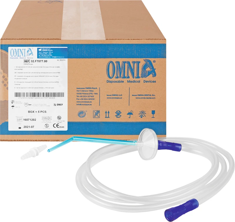 Packung 5 Stück 2,2 m mit Kanüle und Knochenfilter
