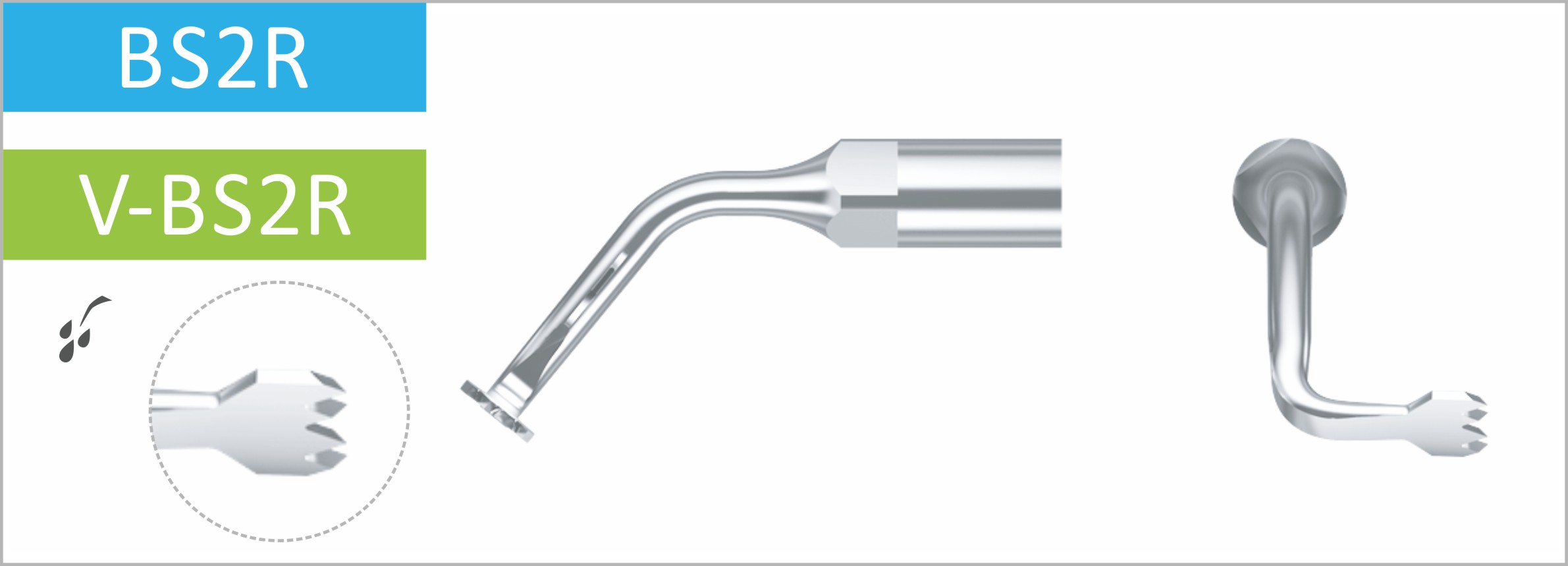 107155861 - Knochenchirurgie - Passende Spitzen für Satelec® Chirurgie Geräte - Stück, V-BS2R Rechtsgerichtete Knochensäge. Zum Schneiden der Ramuskortikalis. 
