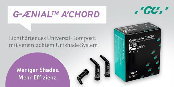 Lichthärtendes Universal-Komposit mit vereinfachtem Unishade-System GC G-ænial® A´ CHORD