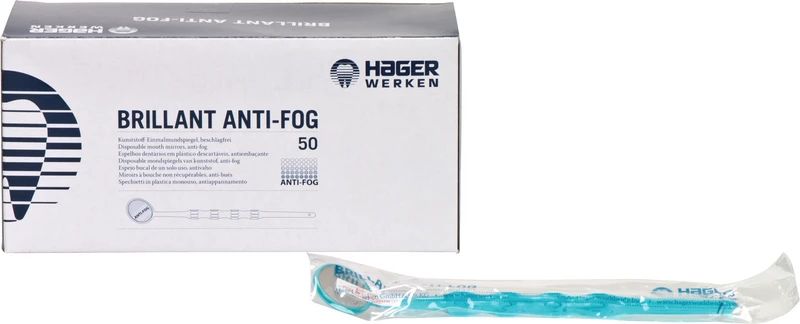 Packung 50 Mundspiegel blau-transparent
