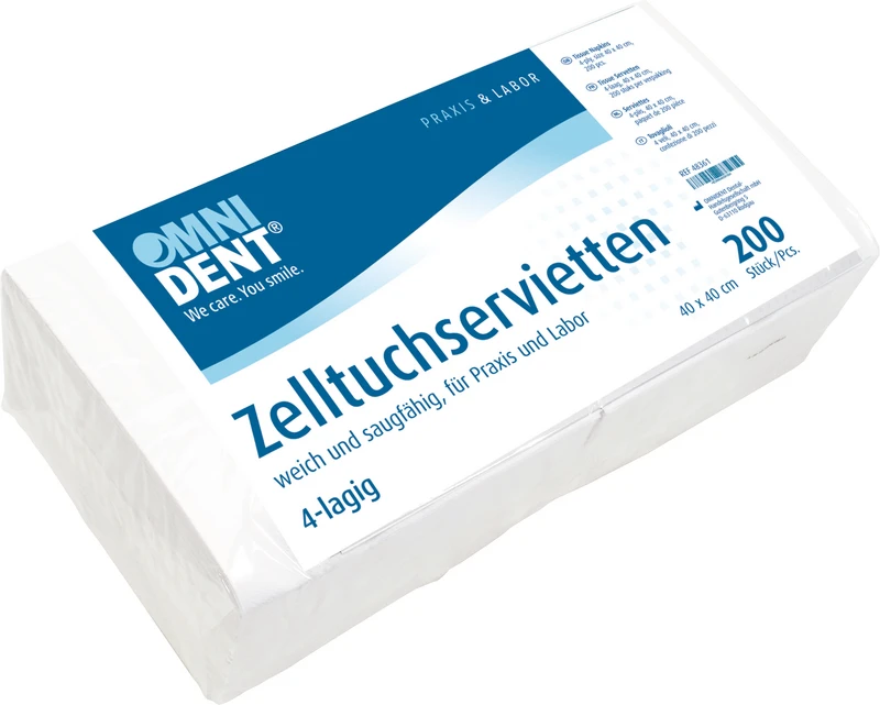 Packung 200 Stück weiß, 40 x 40 cm, 4-lagig Packung 200 Stück weiß, 40 x 40 cm, 4-lagig