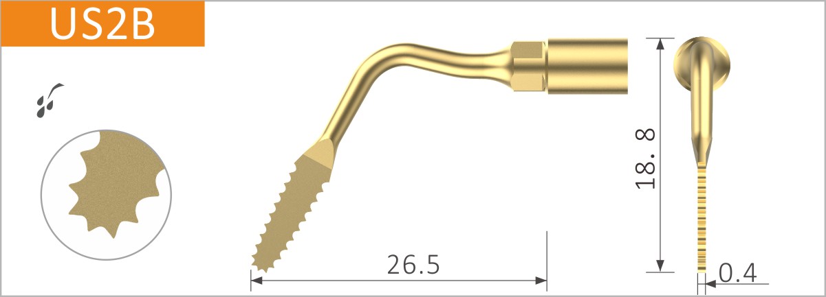 107155855 - Knochensägen - Passende Spitzen für MECTRON® Chirurgie Geräte - Stück, US2B Sägezahn. Wird zum Schneiden von Knochen mit großer Präzision und Effizienz verwendet. 