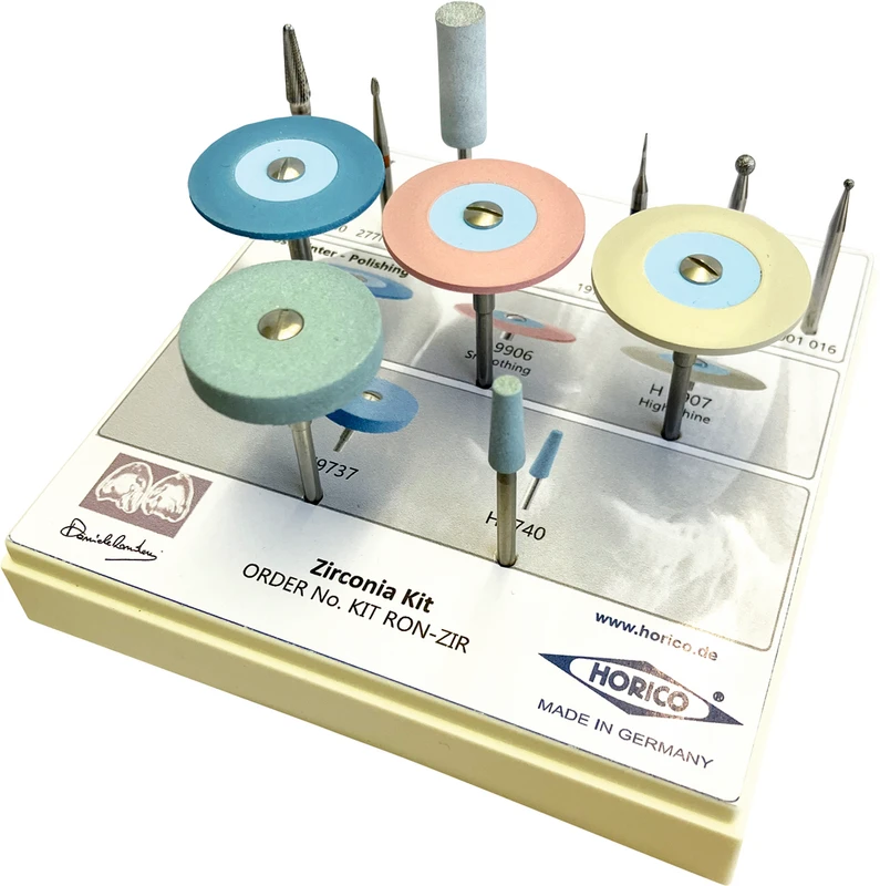 296122 - Zirconia - Set 3 Diamantschleifer, 2 Fräser, 2 Steine, 4 Polierer