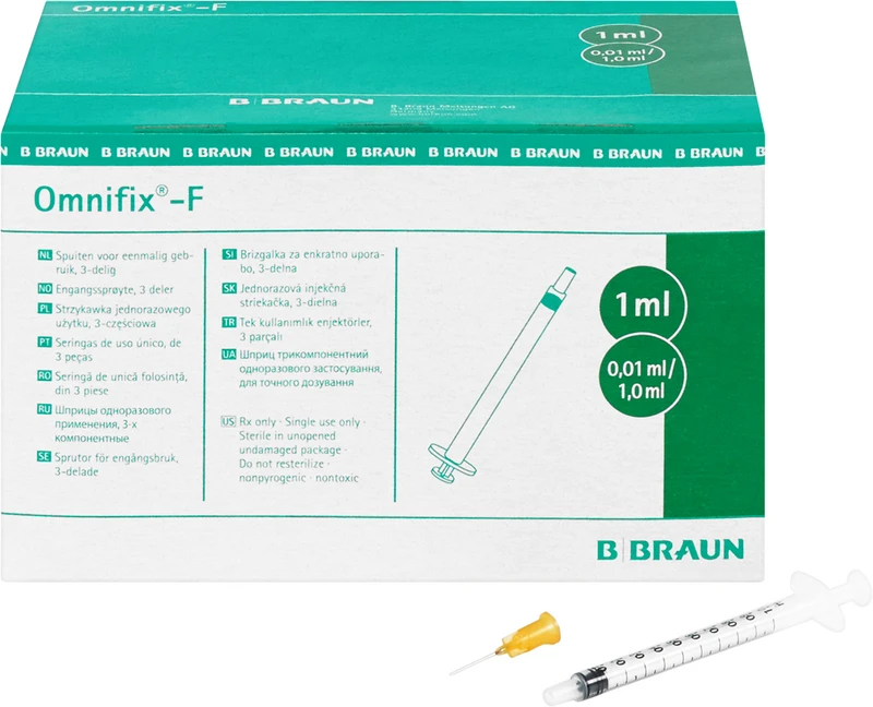 Packung 100 Stück 1 ml mit Kanüle
