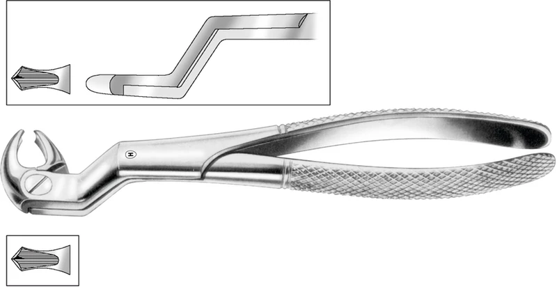 83630 - Zahnzangen - Stück HSA 081-22, Figur 22 1/2 R, für untere Molaren und Weisheitszähne rechts