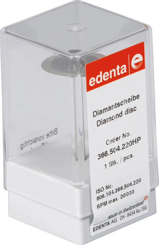 93849 - Diamantscheibe 366 - Stück gelb extrafein, HP, Figur 366, 0,09 mm, ISO 220