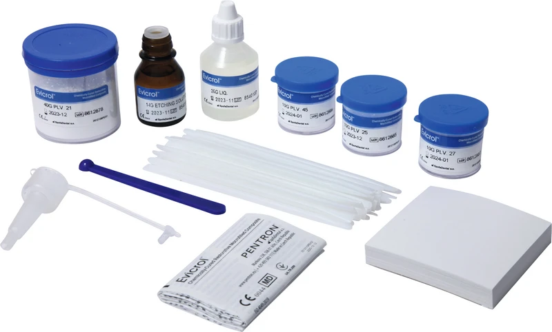 Set 40 g Grundfarbton, 3 x 10 g Zusatzfarbtöne, 26 g Liquidum, 14 g Ätzlösung, Zubehör