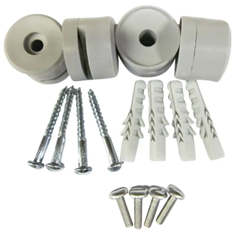 Packung 4 Stück Grau inklusive Schrauben und Dübel Packung 4 Stück Grau inklusive Schrauben und Dübel