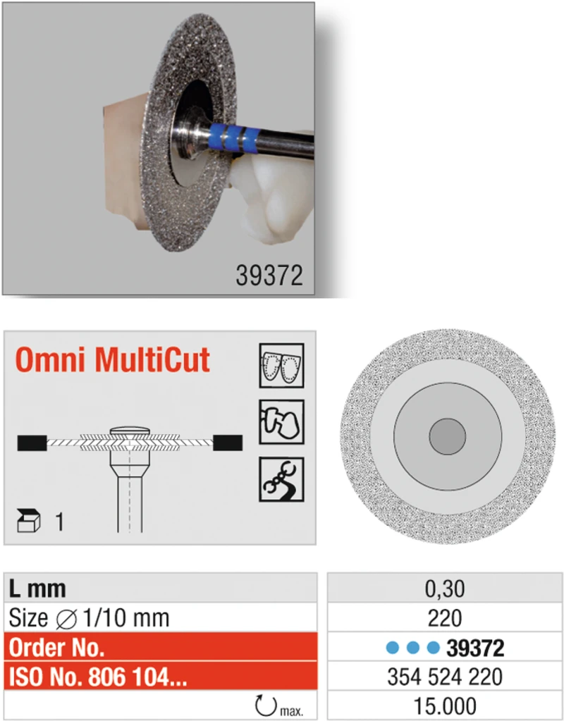 Stück 3 x blau standard, HP, Figur 354, 0,30 mm, ISO 220