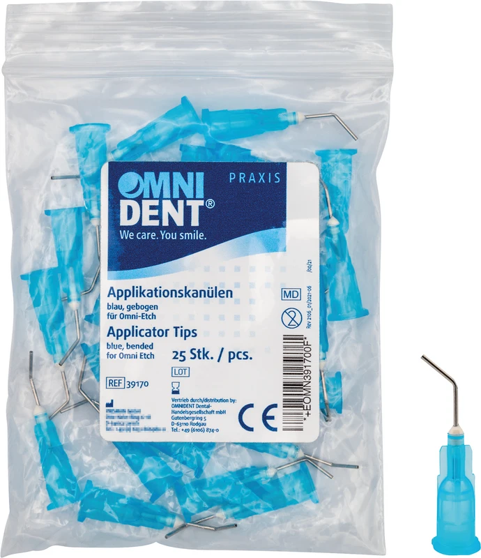 Packung 25 Stück blau, abgewinkelt