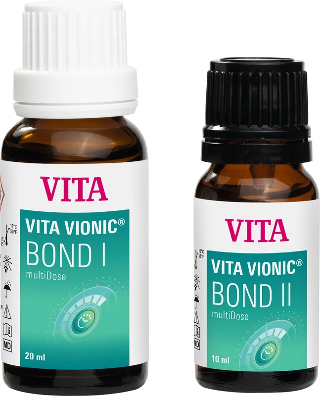 Kit 20 ml VIONIC BOND I, 10 ml VIONIC BOND II, 50 Pinselspitzen Kit 20 ml VIONIC BOND I, 10 ml VIONIC BOND II, 50 Pinselspitzen