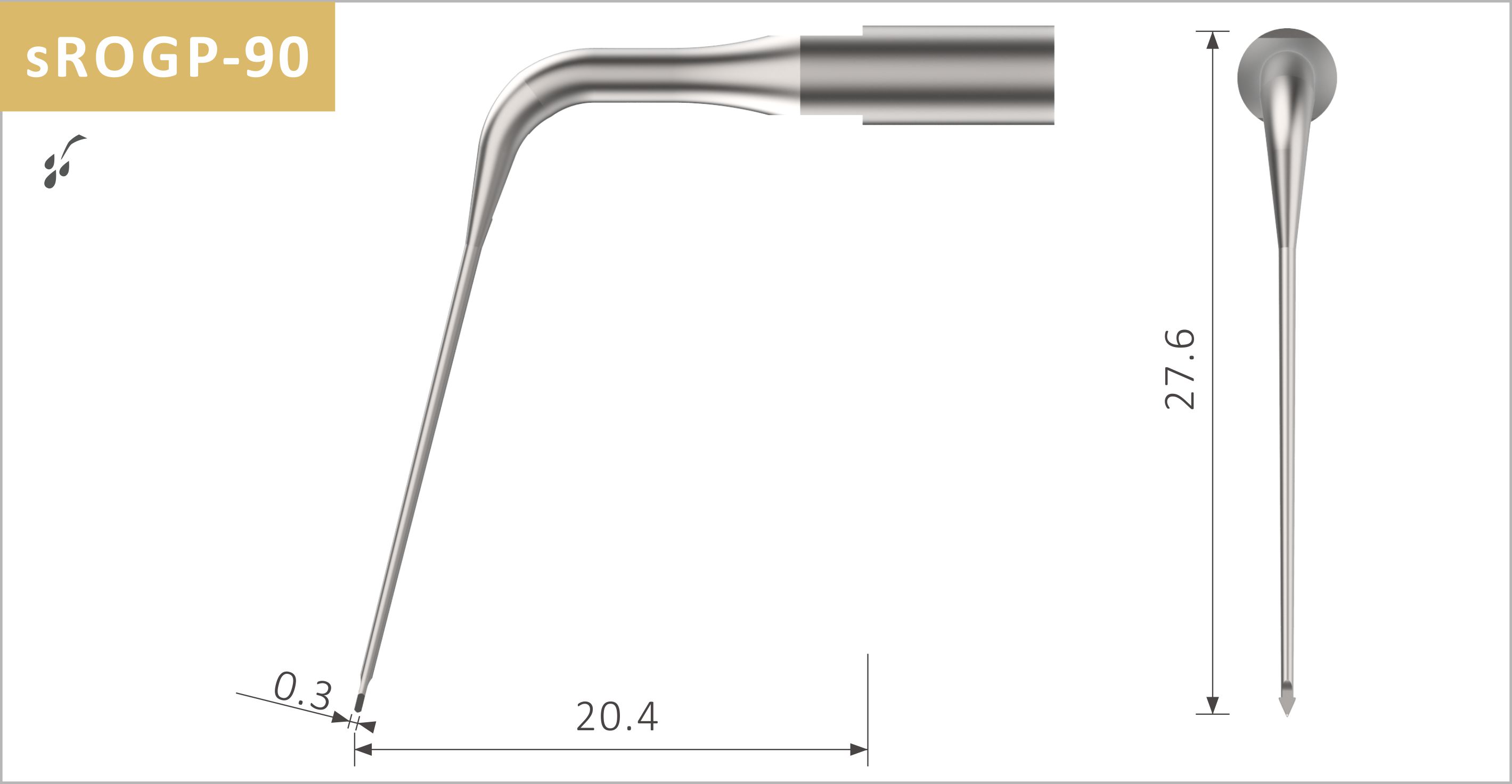 107155814 - Endodontie-Passende Spitzen für Satelec® Scaler Geräte - Stück, sROGP-90 Zugang zu langen Kanälen - 90°. 