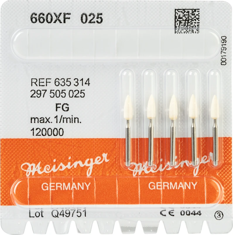 Packung 5 Stück weiß extra fein, FG, Figur 297, 7 mm, ISO 025 Packung 5 Stück weiß extra fein, FG, Figur 297, 7 mm, ISO 025