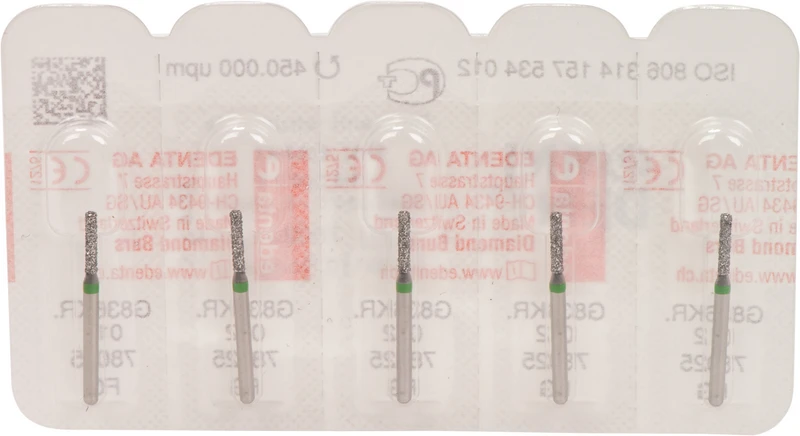 Packung 5 Stück grün grob, FG, Figur 157 Zylinder Kante rund, 6 mm, ISO 012 Packung 5 Stück grün grob, FG, Figur 157 Zylinder Kante rund, 6 mm, ISO 012