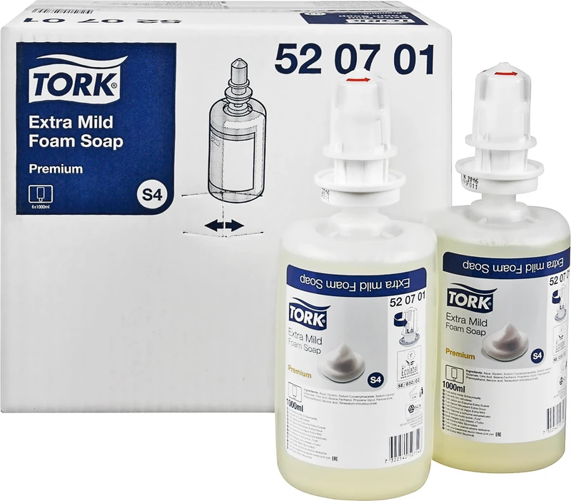 65297 - TORK® Premium Schaumseife Extra Mild - Karton 6 x 1 Liter Kartusche 65297 - TORK® Premium Schaumseife Extra Mild - Karton 6 x 1 Liter Kartusche