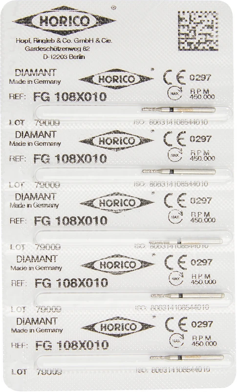 Packung 5 Stück schwarz grob, FG, Figur 108, 3 mm, ISO 010 Packung 5 Stück schwarz grob, FG, Figur 108, 3 mm, ISO 010