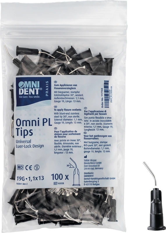 Beutel 100 Stück L 13 mm, Ø 1,1 mm, 30°, G19