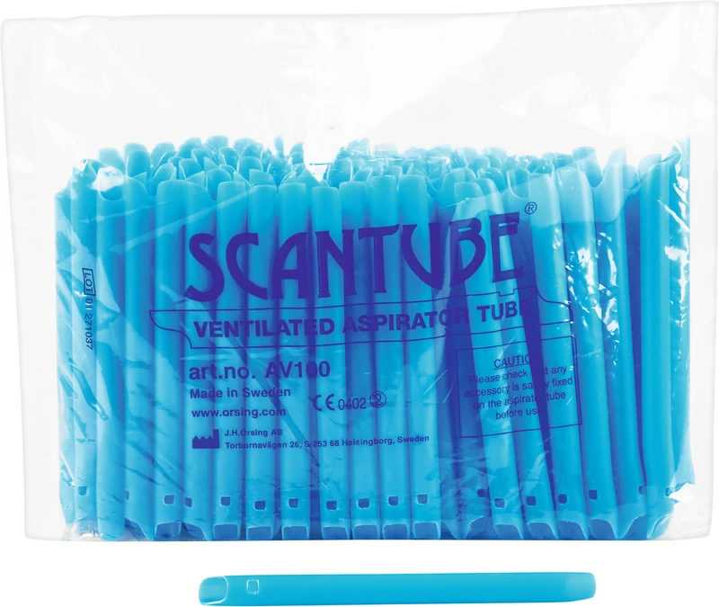 Packung 100 Saugschläuche blau, 145 mm