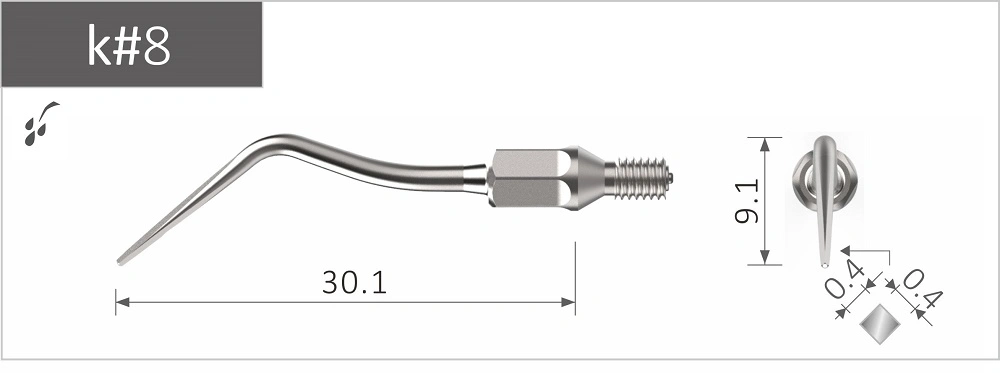 107155703 - Passende Spitzen für Kavo® SONICflex® - Stück, k#8 (GK4) Subgingival. Zur Entfernung von subgingivalem Zahnstein. 