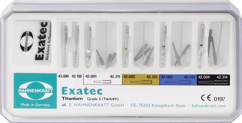 Standard Set 2 Kanalerweiterer, 4 Kalibrierbohrer,  12 Wurzelstifte, 1 Messschablone, Box leer