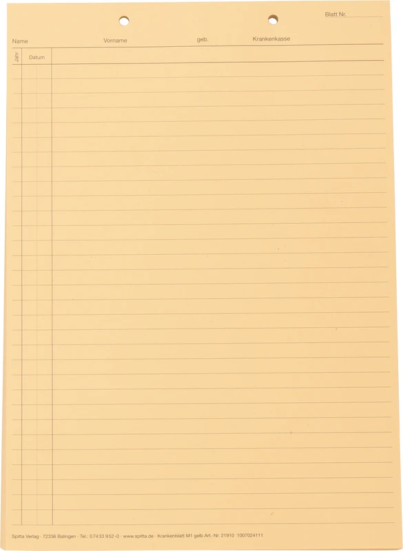 Stück 100 Blatt gelb, kopfgelocht, A5 Stück 100 Blatt gelb, kopfgelocht, A5