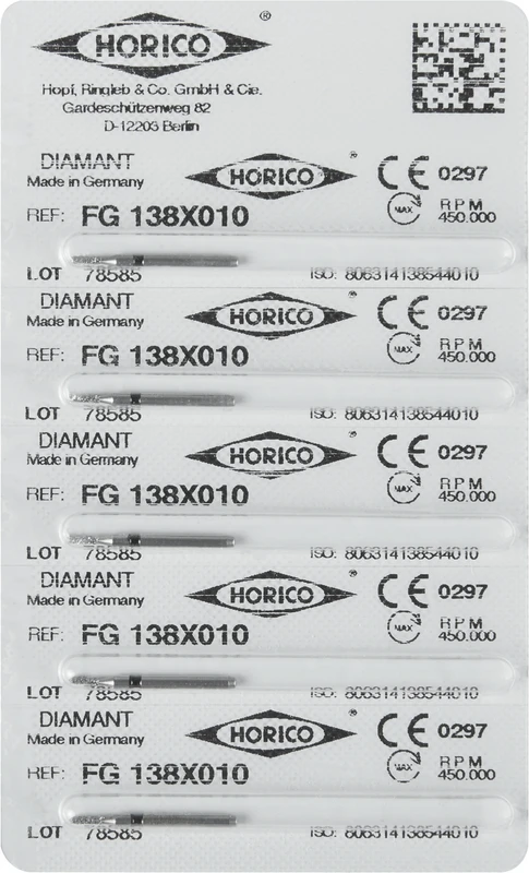 Packung 5 Stück schwarz x-grob, FG, Figur 138, 3 mm, ISO 010 Packung 5 Stück schwarz x-grob, FG, Figur 138, 3 mm, ISO 010