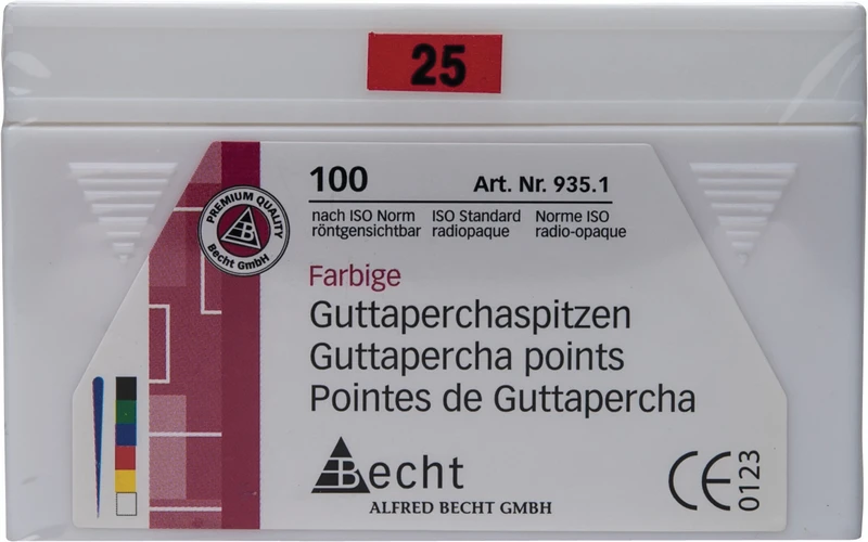 37436 - Guttaperchaspitzen farbig - Packung 100 Stück ISO 025