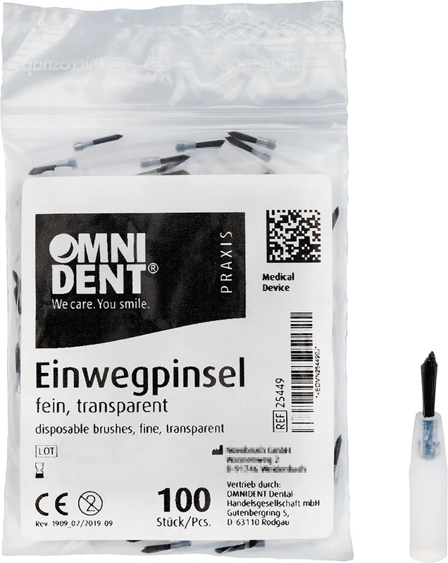 Packung 100 Stück transparent, Haar schwarz und kurz, fein