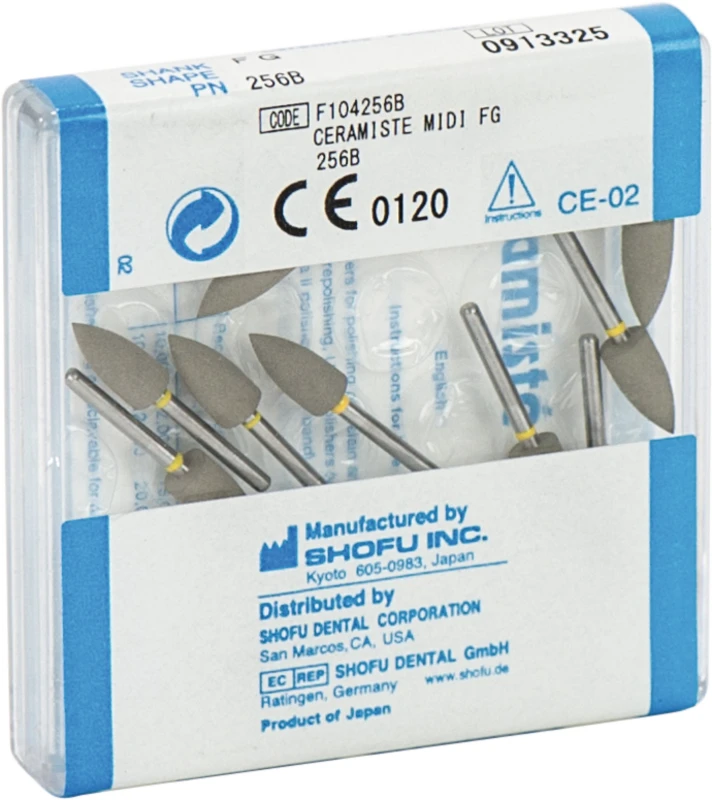Packung 12 Stück gelb ultra, FG, Figur Midispitze, ISO 060 Packung 12 Stück gelb ultra, FG, Figur Midispitze, ISO 060