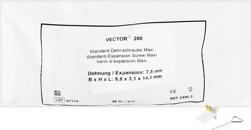 Packung 50 Stück VECTOR 200, (B x H x L) 9,8 x 3,1 x 14,3 mm, Dehnung 8 mm